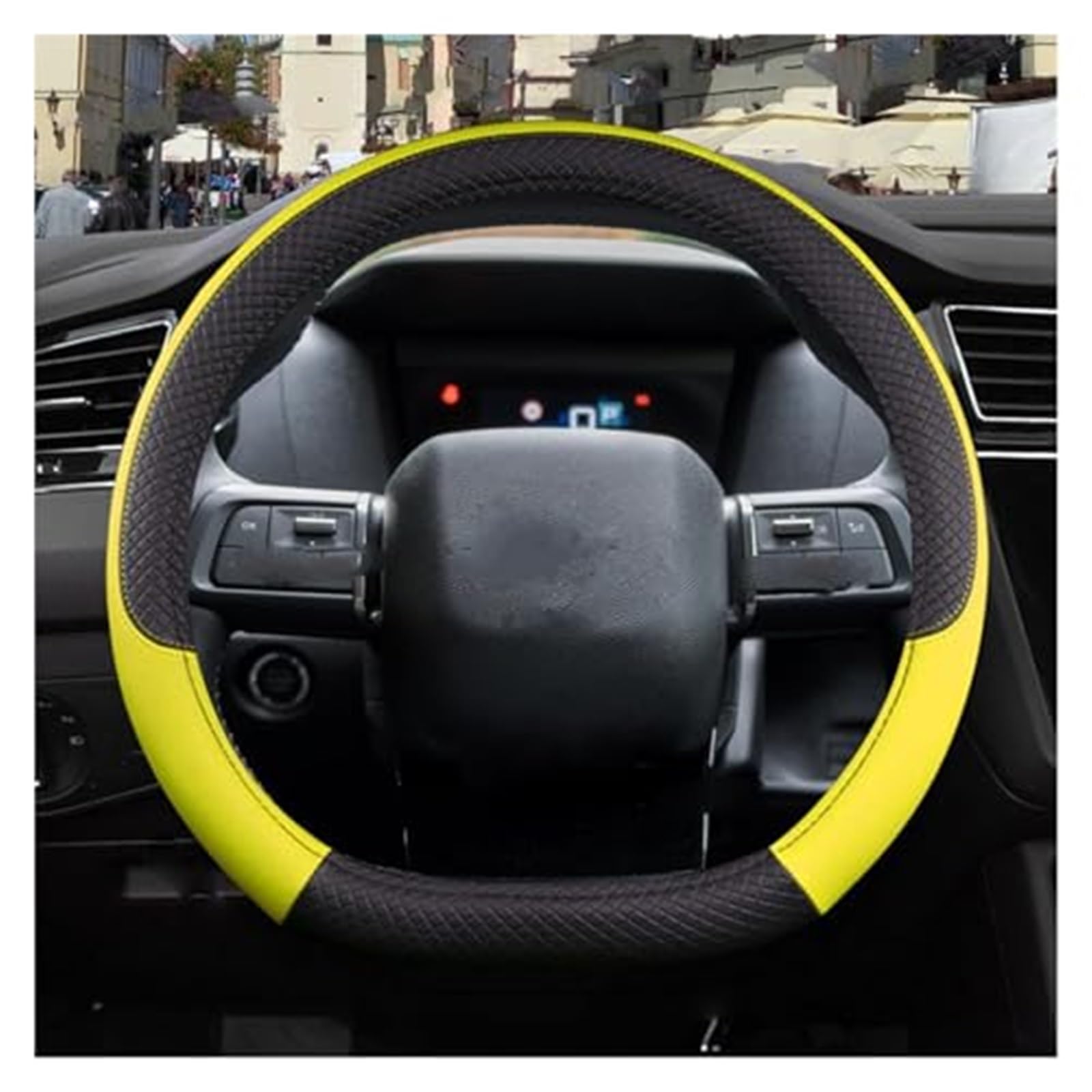 Lenkradbezug für Autos Für Citroen Für C4 2021 2022 2023 37 cm Auto Lenkrad Abdeckung Nicht-Slip Auto Lenkung Abdeckung Lenkrad hülse Schutz(9) von GTDTKGANAK