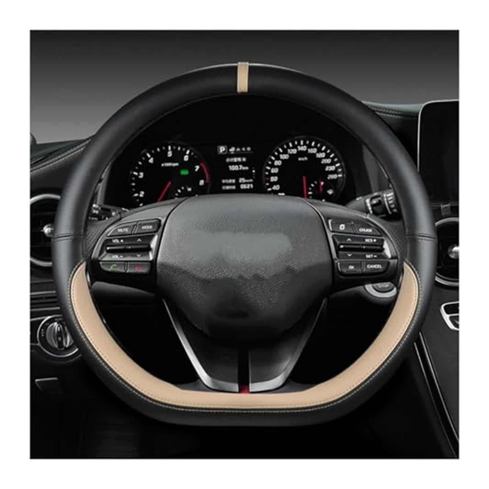 Lenkradbezug für Autos Für Hyundai Für Ioniq 5 2016 2017 2018 2019 2020 2021 2022 Auto Lenkrad Abdeckung D Form PU Lenkrad schutzhülle Schutz(BEIGE) von GTDTKGANAK