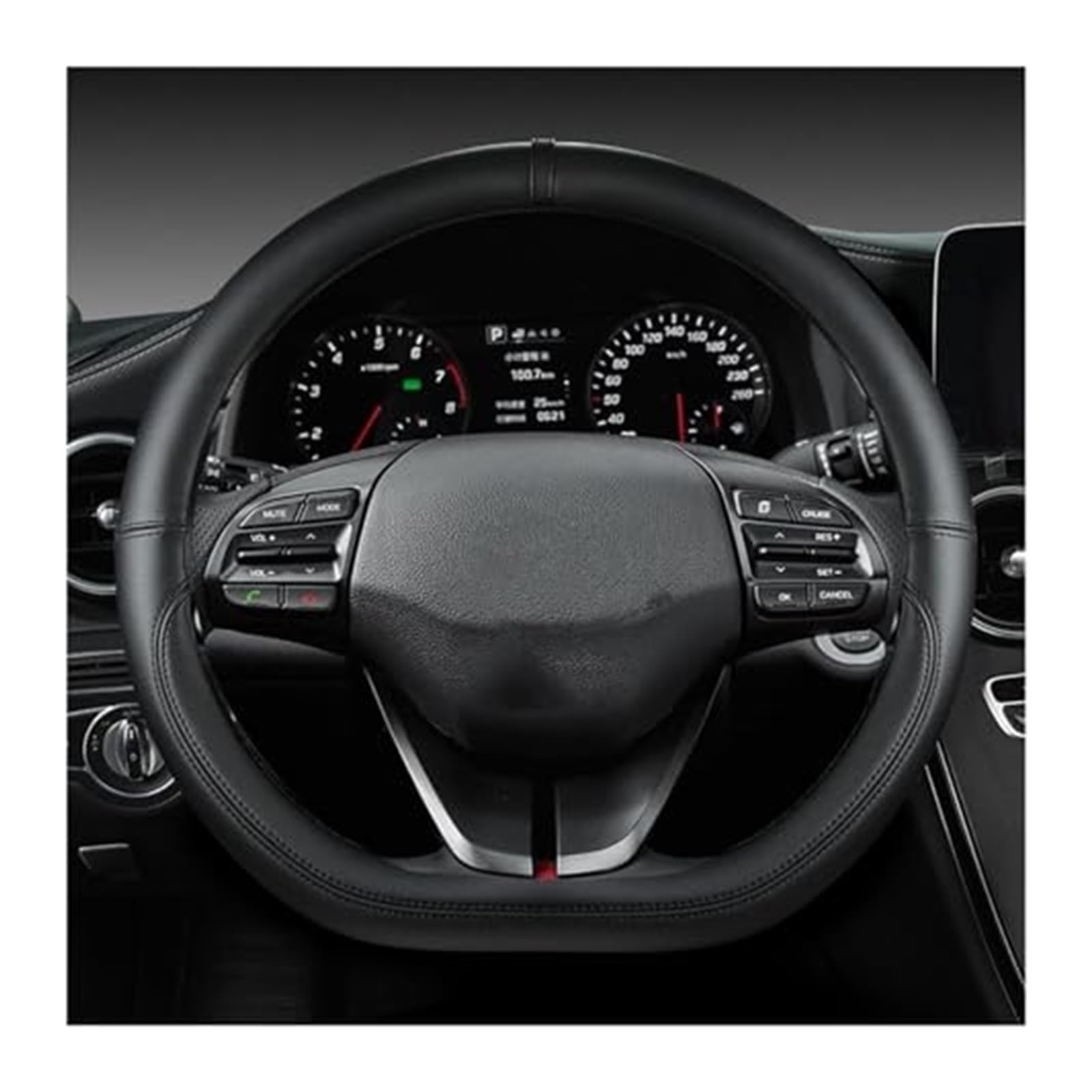 Lenkradbezug für Autos Für Hyundai Für Ioniq 5 2016 2017 2018 2019 2020 2021 2022 Auto Lenkrad Abdeckung D Form PU Lenkrad schutzhülle Schutz(Black) von GTDTKGANAK