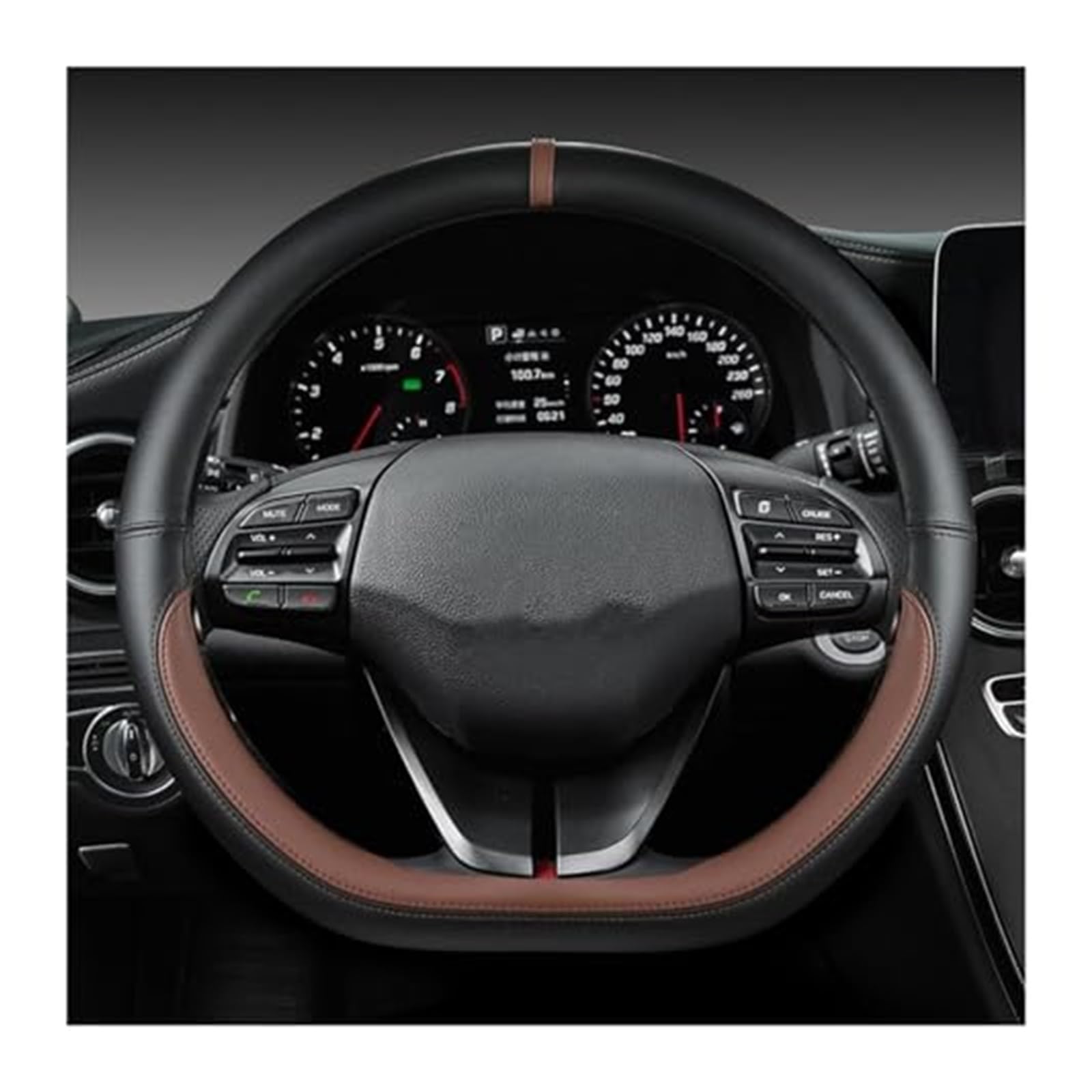 Lenkradbezug für Autos Für Hyundai Für Ioniq 5 2016 2017 2018 2019 2020 2021 2022 Auto Lenkrad Abdeckung D Form PU Lenkrad schutzhülle Schutz(Coffee) von GTDTKGANAK