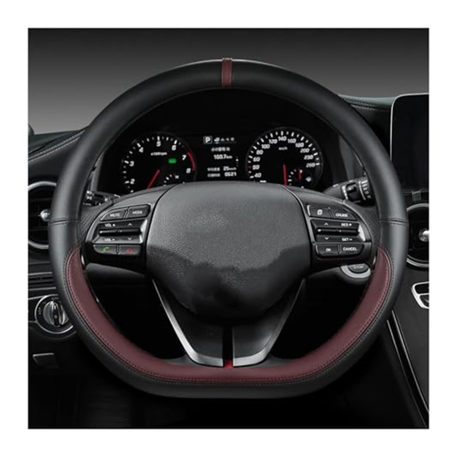 Lenkradbezug für Autos Für Hyundai Für Ioniq 5 2016 2017 2018 2019 2020 2021 2022 Auto Lenkrad Abdeckung D Form PU Lenkrad schutzhülle Schutz(Wine RED) von GTDTKGANAK
