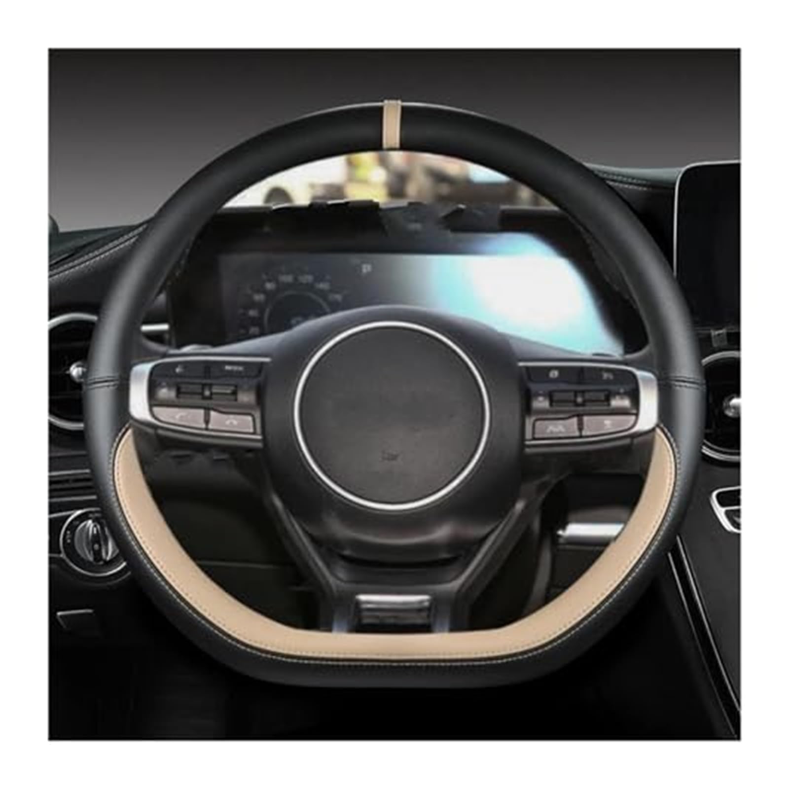 Lenkradbezug für Autos Für Kia Für Sportage Für 5 Für GT-Linie 2021 2022 Für Sportage 2022 2023 Mikrofaser Leder D Form Auto Lenkrad Abdeckung Schutz(1) von GTDTKGANAK