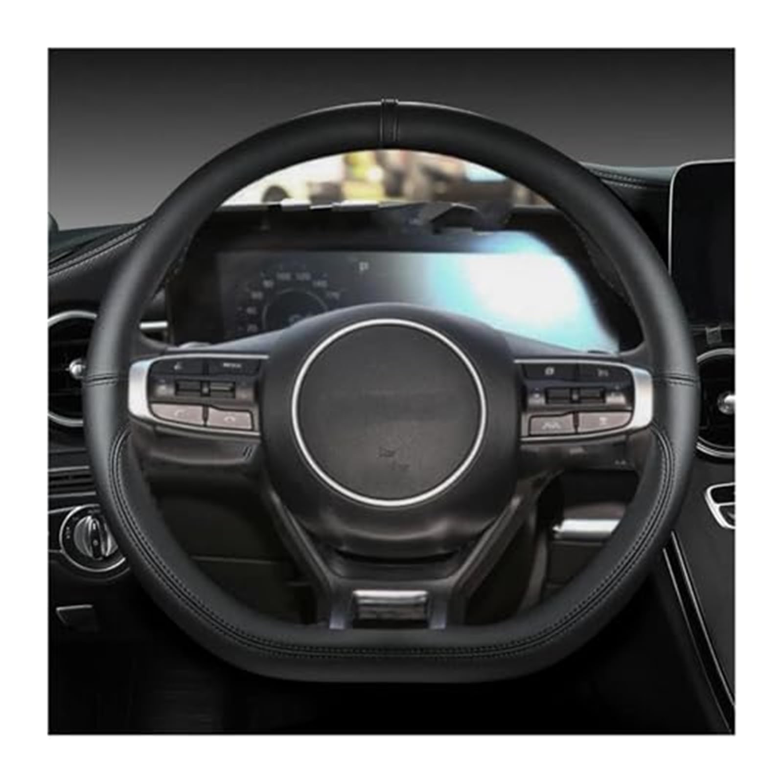 Lenkradbezug für Autos Für Kia Für Sportage Für 5 Für GT-Linie 2021 2022 Für Sportage 2022 2023 Mikrofaser Leder D Form Auto Lenkrad Abdeckung Schutz(2) von GTDTKGANAK