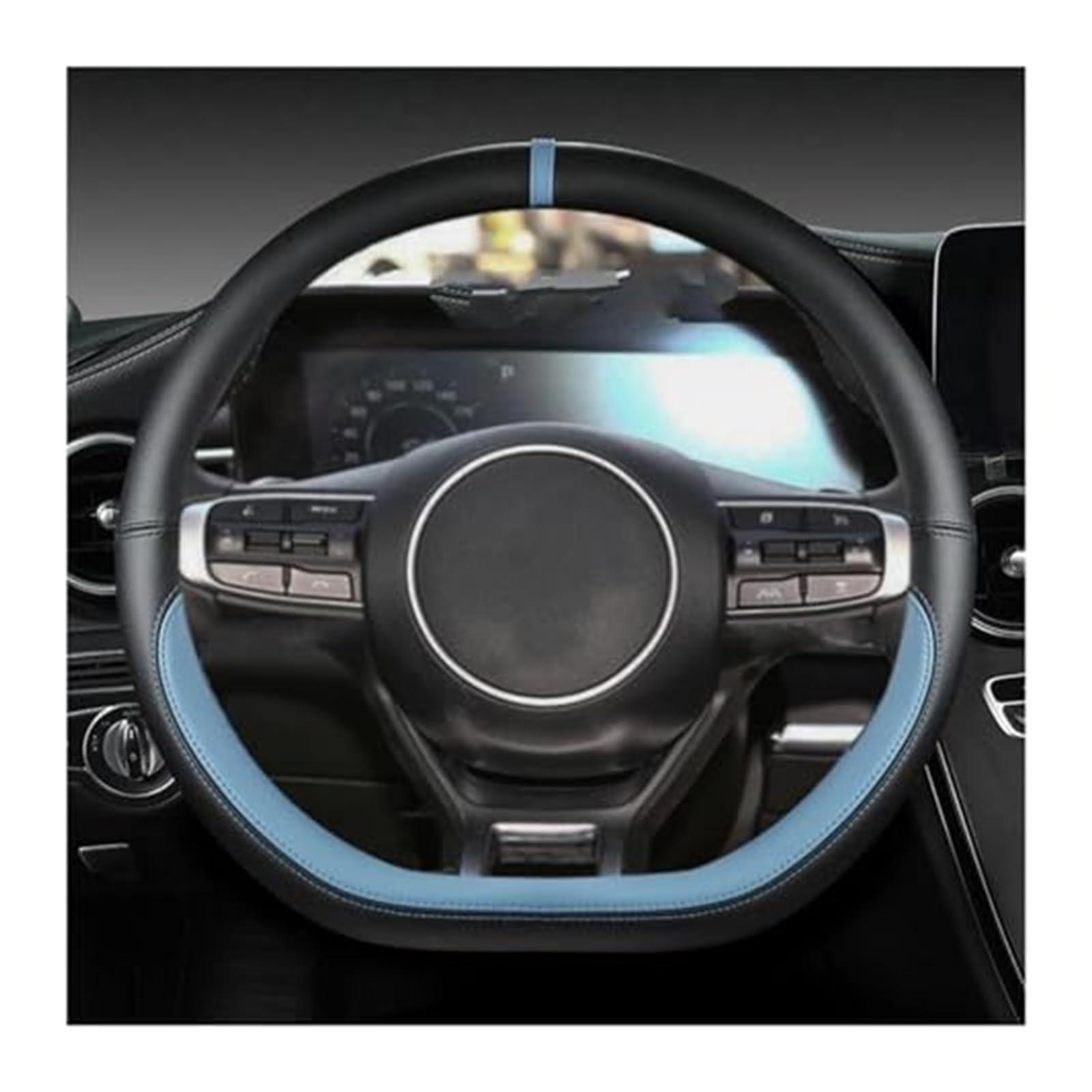 Lenkradbezug für Autos Für Kia Für Sportage Für 5 Für GT-Linie 2021 2022 Für Sportage 2022 2023 Mikrofaser Leder D Form Auto Lenkrad Abdeckung Schutz(3) von GTDTKGANAK