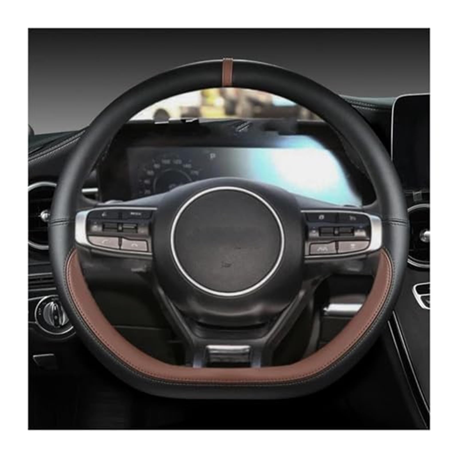 Lenkradbezug für Autos Für Kia Für Sportage Für 5 Für GT-Linie 2021 2022 Für Sportage 2022 2023 Mikrofaser Leder D Form Auto Lenkrad Abdeckung Schutz(4) von GTDTKGANAK