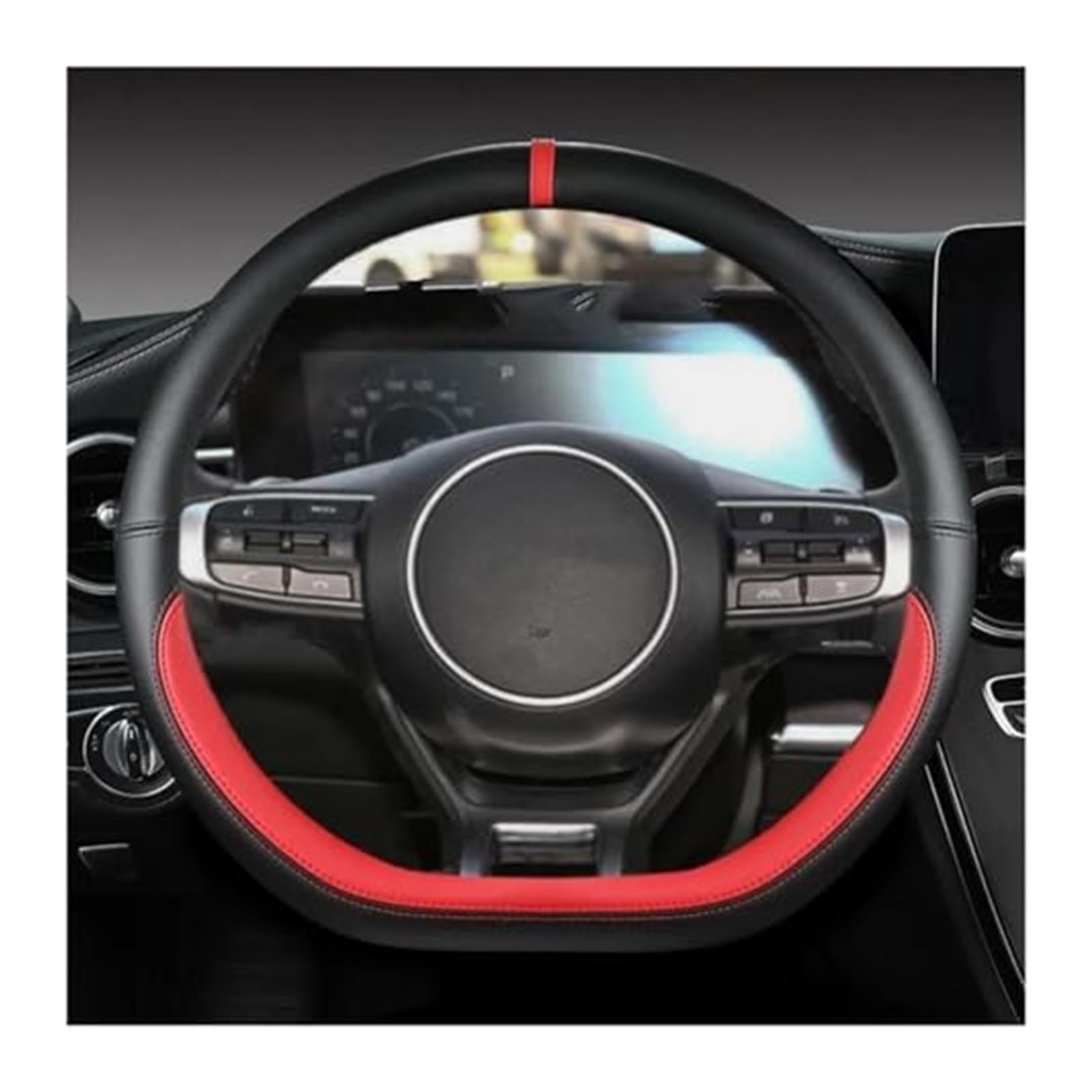 Lenkradbezug für Autos Für Kia Für Sportage Für 5 Für GT-Linie 2021 2022 Für Sportage 2022 2023 Mikrofaser Leder D Form Auto Lenkrad Abdeckung Schutz(8) von GTDTKGANAK