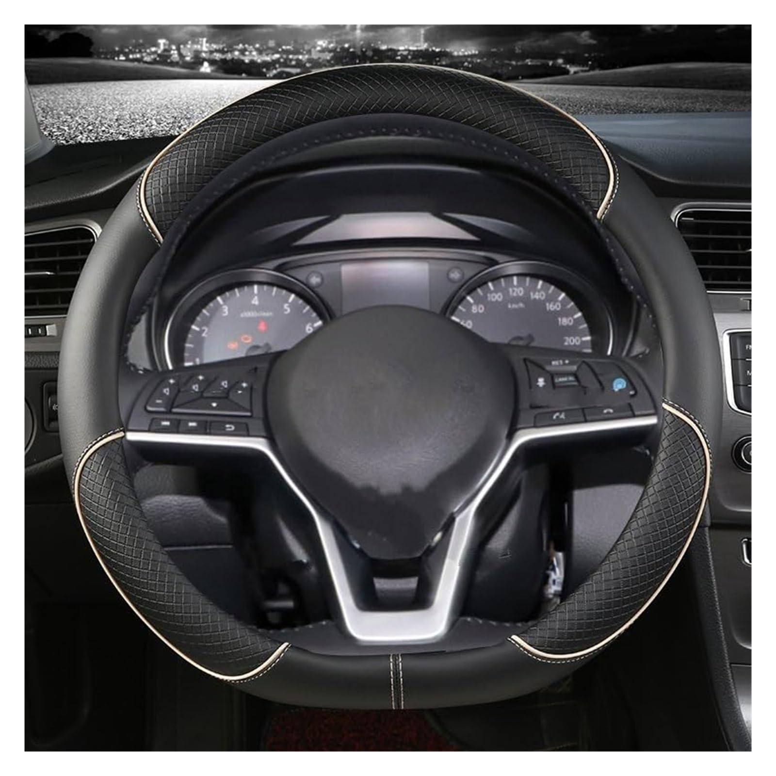 Lenkradbezug für Autos Für Nissan Für März K10 K11 K12 K13 K14 Für Micra Auto Lenkrad Abdeckung PU Leder Auto Lenkrad Abdeckung Schutz(D Shape Beige) von GTDTKGANAK