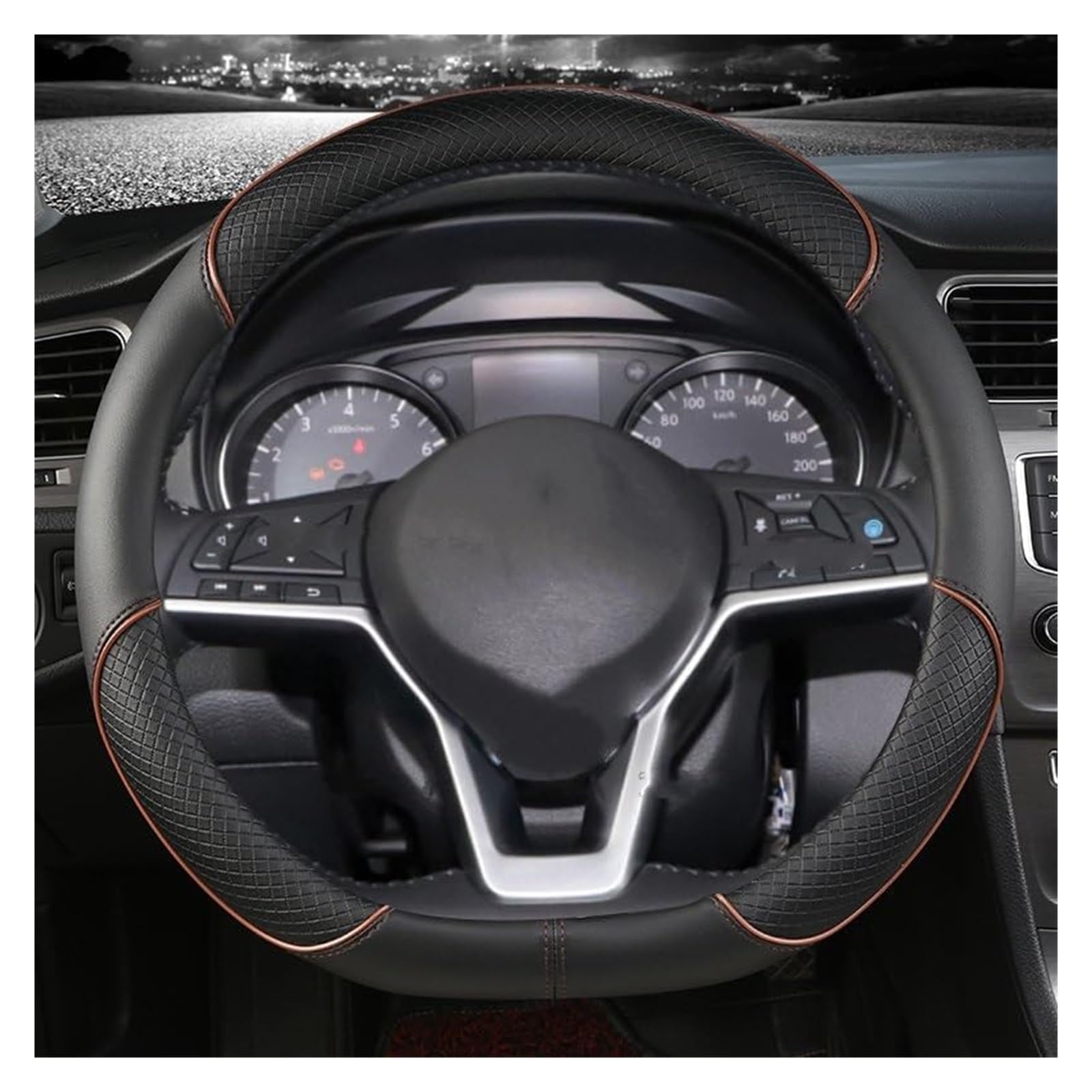 Lenkradbezug für Autos Für Nissan Für März K10 K11 K12 K13 K14 Für Micra Auto Lenkrad Abdeckung PU Leder Auto Lenkrad Abdeckung Schutz(D Shape Coffee) von GTDTKGANAK