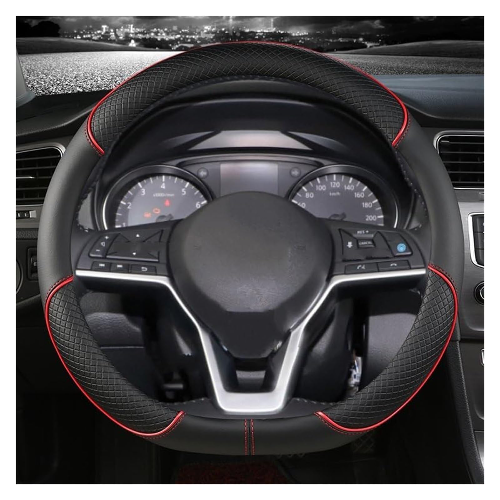Lenkradbezug für Autos Für Nissan Für März K10 K11 K12 K13 K14 Für Micra Auto Lenkrad Abdeckung PU Leder Auto Lenkrad Abdeckung Schutz(D Shape Red) von GTDTKGANAK