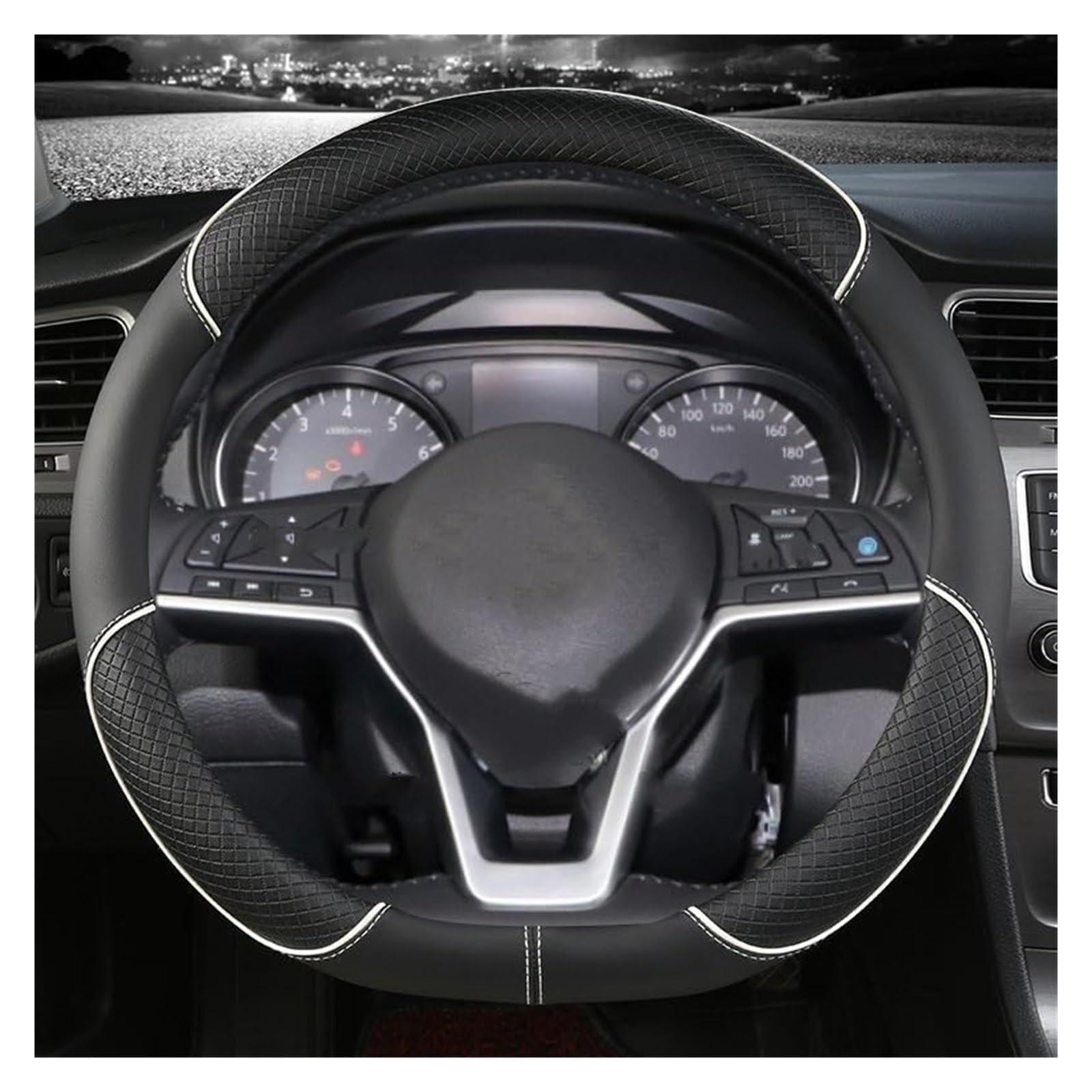 Lenkradbezug für Autos Für Nissan Für März K10 K11 K12 K13 K14 Für Micra Auto Lenkrad Abdeckung PU Leder Auto Lenkrad Abdeckung Schutz(D Shape White) von GTDTKGANAK