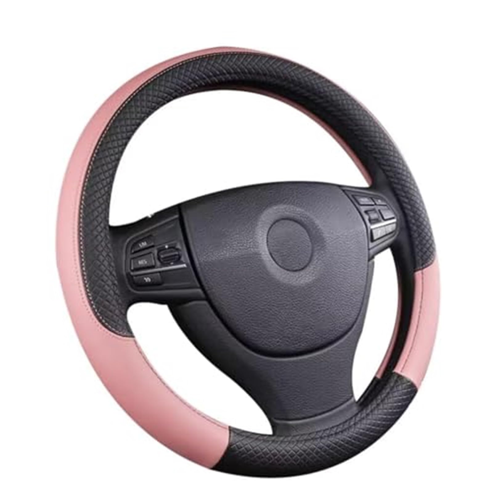 Lenkradbezug für Autos Für Q7 2015 2016–2019, rutschfeste und verschleißfeste Lenkrad-Schutzhülle, Dekoration, Auto-Lenkrad-Abdeckung aus Leder Schutz(Pink) von GTDTKGANAK