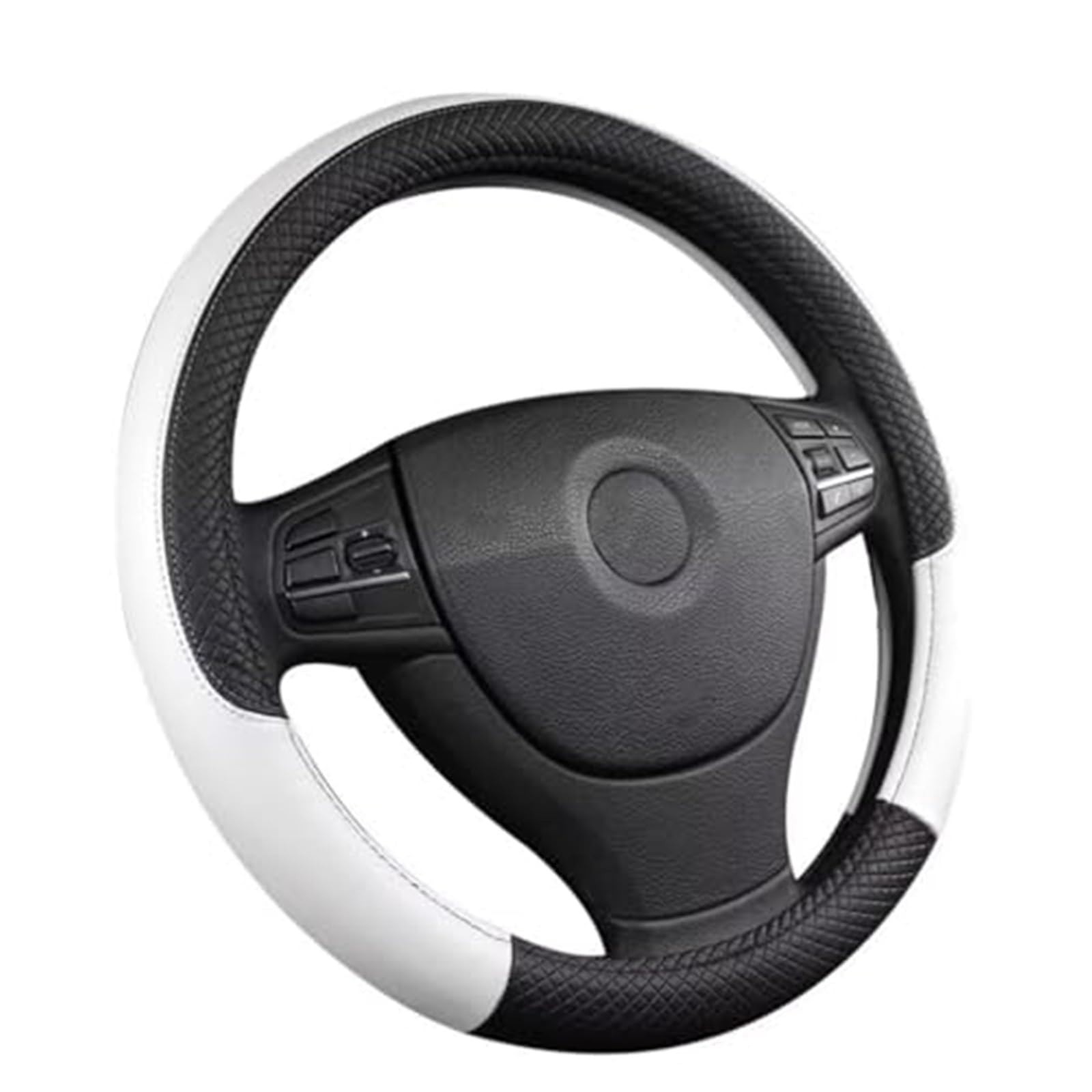 Lenkradbezug für Autos Für Q7 2015 2016–2019, rutschfeste und verschleißfeste Lenkrad-Schutzhülle, Dekoration, Auto-Lenkrad-Abdeckung aus Leder Schutz(White) von GTDTKGANAK