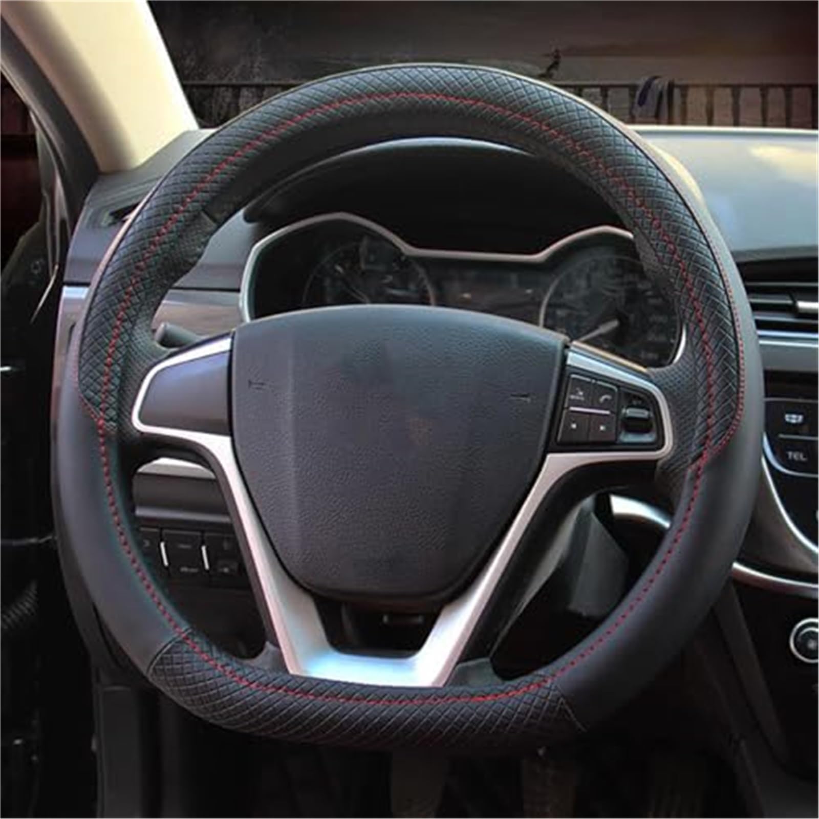 Lenkradbezug für Autos Für Toyota Für Auris 2010-2012 Vier Jahreszeiten Langlebig Geruchlos Innen Zubehör Auto Lenkrad Abdeckungen Schutz(B) von GTDTKGANAK