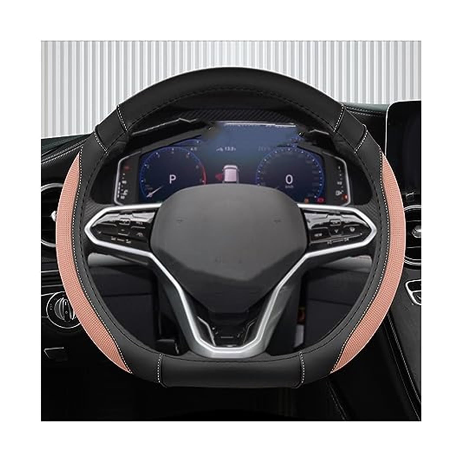 Lenkradbezug für Autos Für VW Für Golf 8 MK8 VIII Für Golf R Für GTI 2019-2022 Für Tiguan 2020 2022 Lenkrad Abdeckung Rad Hülse Schutz Schutz(PINK) von GTDTKGANAK