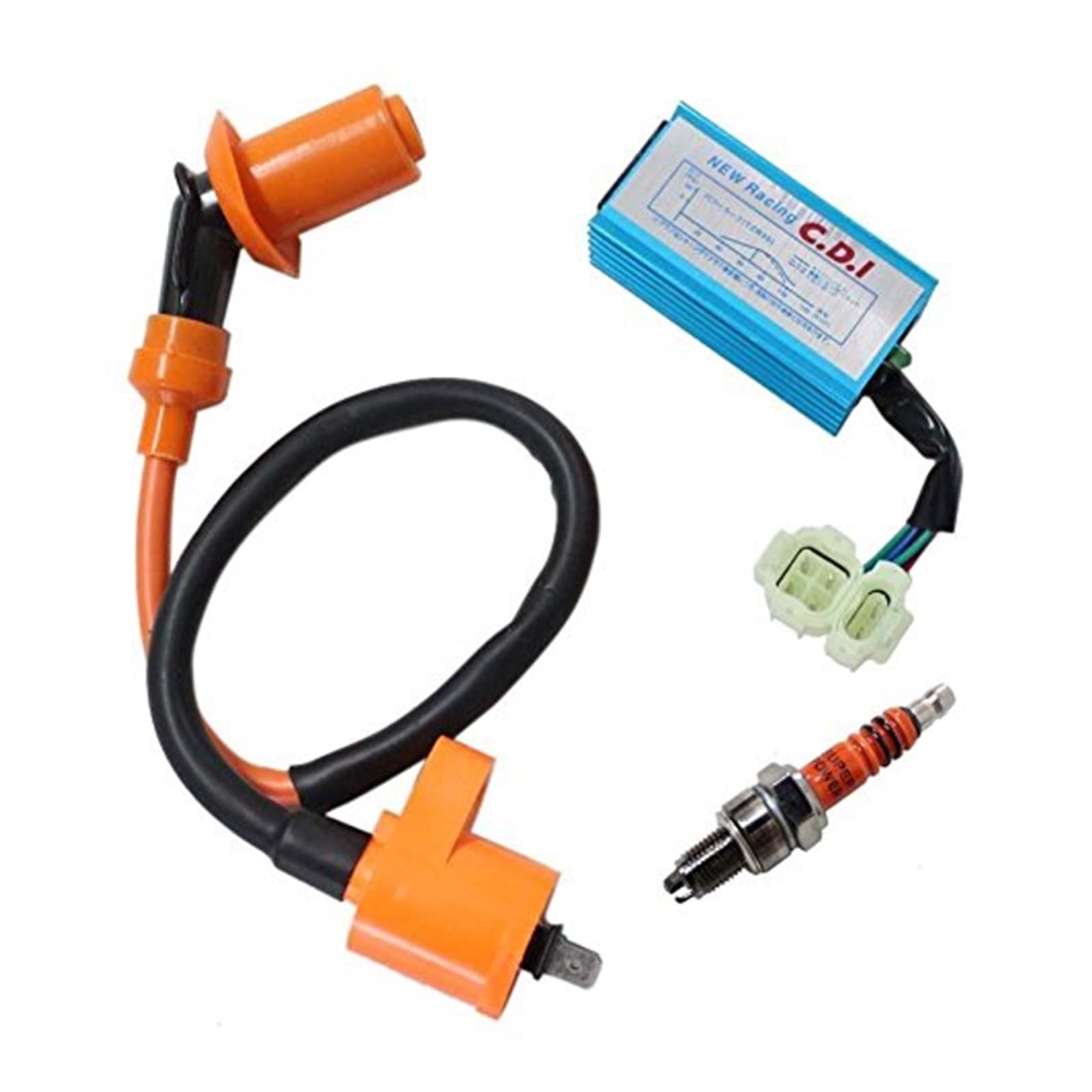 Performance Racking Round Ac Fired 6 Pins CDI + Ignition Coil + for Spark Plug for Chinese Gy6 50cc 125cc 150cc Moped Scooter Go Kart CDI Zündspule Performance Racking Round Ac Fired 6 Pins CDI + Ignition Coil + for Spark Plug for Chinese Gy6 50cc 125cc 150cc Moped Scooter Go Kart CDI Zündspule von GTDTKGANAK
