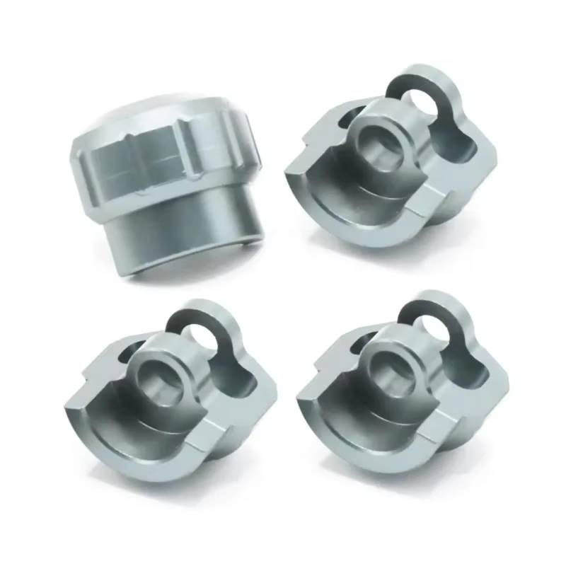 GTFRUQAS Für Arrma 1/7 1/8 Rc Auto Upgrade Teile Zubehör 4 Stücke Aluminium Legierung Stoßdämpfer Kappe Absorber Protector RC Ersatzteile(Light Grey) von GTFRUQAS