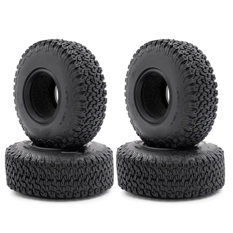 GTFRUQAS Für Axial Für SCX10 90046 Für AXI03007 Für TRX4 Für KO3 4Pcs 1,9 Reifen Feine Textur Klaue Schlamm ForTerrain Rad Reifen RC Crawler RC Autoreifen von GTFRUQAS