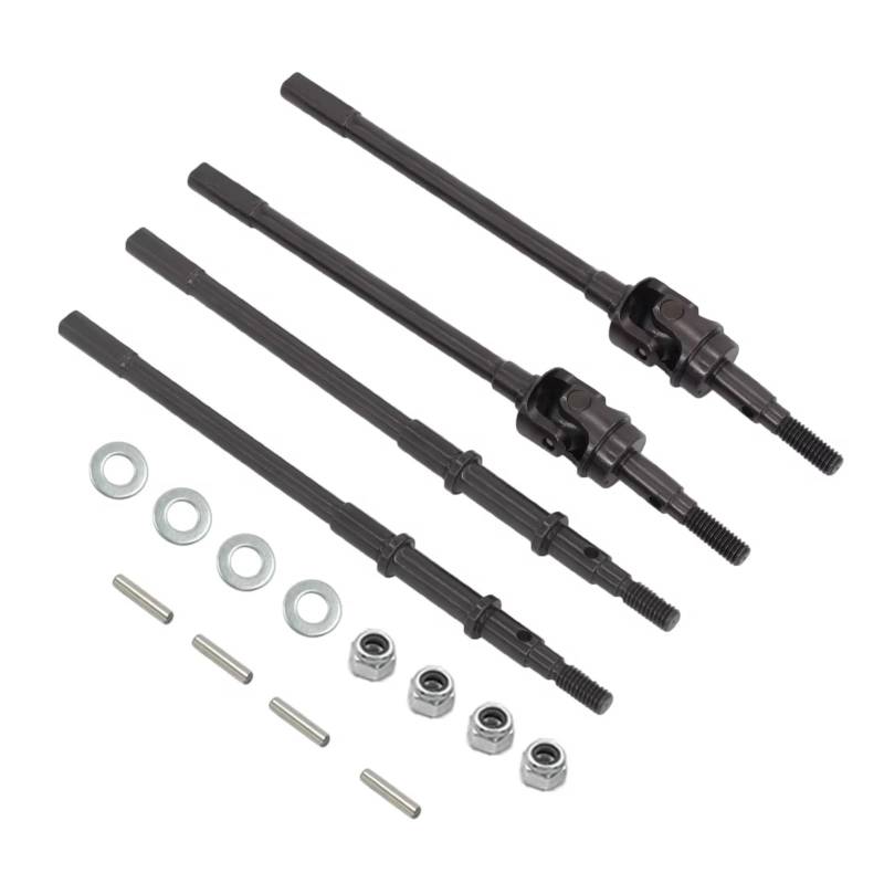 GTFRUQAS Für Axial Für SCX10-II 90046 90047 1/10 Heavy Duty Für Universal AR44 ACHSEN Vorne Hinten Joint CVD Antriebswelle Dogbone RC Modell Auto Upgrade Teile RC Autozubehör(Black,1 Set) von GTFRUQAS