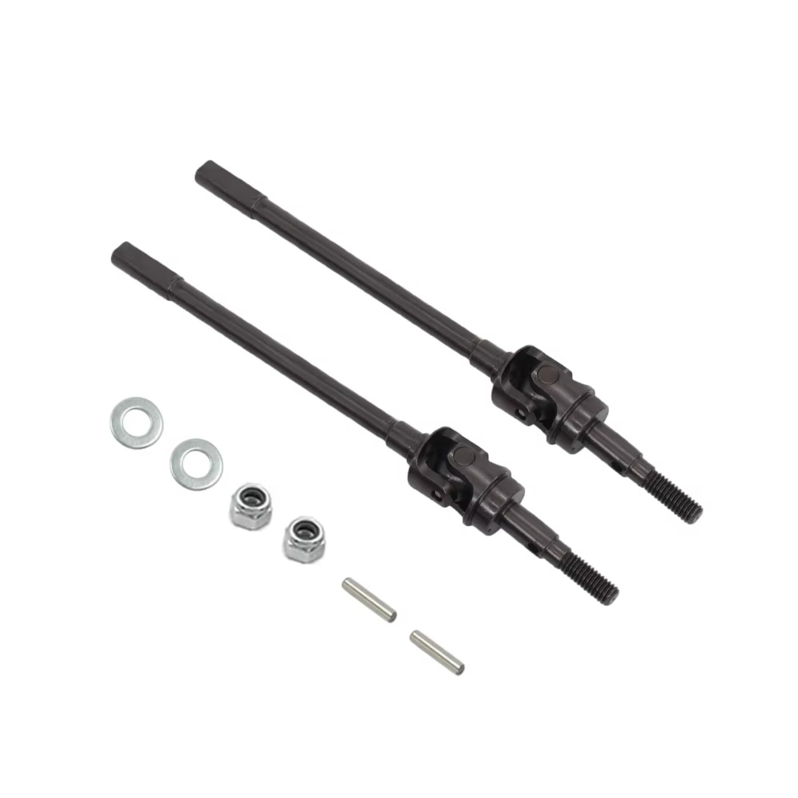 GTFRUQAS Für Axial Für SCX10-II 90046 90047 1/10 Heavy Duty Für Universal AR44 ACHSEN Vorne Hinten Joint CVD Antriebswelle Dogbone RC Modell Auto Upgrade Teile RC Autozubehör(Black,Front) von GTFRUQAS