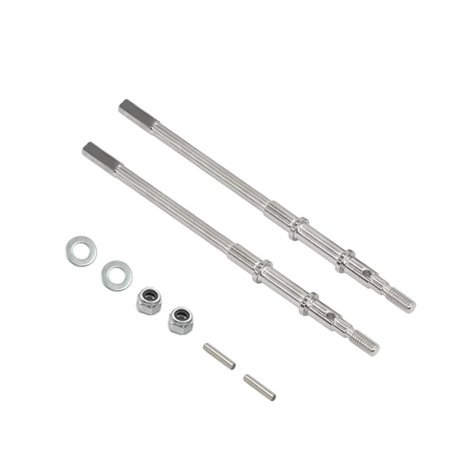 GTFRUQAS Für Axial Für SCX10-II 90046 90047 1/10 Heavy Duty Für Universal AR44 ACHSEN Vorne Hinten Joint CVD Antriebswelle Dogbone RC Modell Auto Upgrade Teile RC Autozubehör(Silver,Rear) von GTFRUQAS