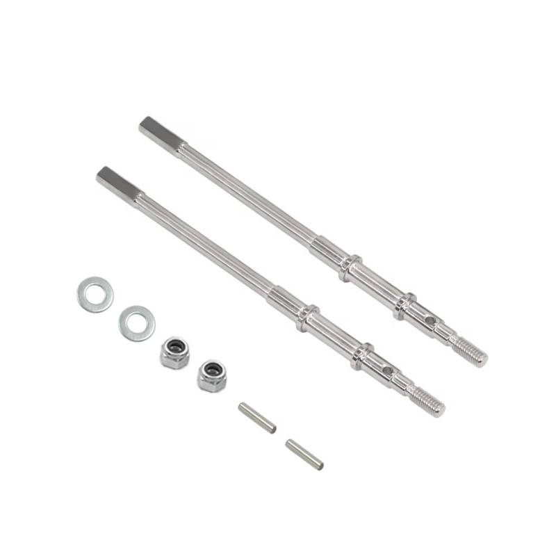 GTFRUQAS Für Axial Für SCX10-II 90046 90047 1/10 Heavy Duty Für Universal AR44 ACHSEN Vorne Hinten Joint CVD Antriebswelle Dogbone RC Modell Auto Upgrade Teile RC Autozubehör(Silver,Rear) von GTFRUQAS
