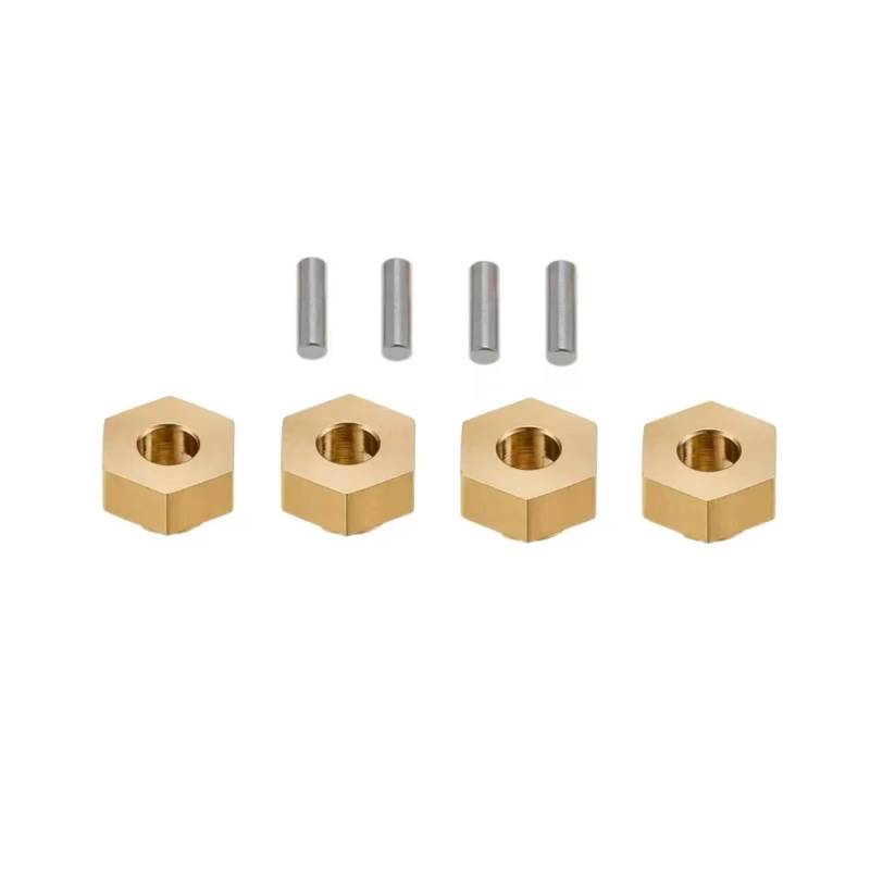 GTFRUQAS Für Axial Für Scx24 90081 1/24 Rc Crawler Autoteile 4 Stück Hochleistungs-Messing-Rad-Sechskantadapter Ausgleichsgewicht-Upgrades RC Ersatzteile von GTFRUQAS