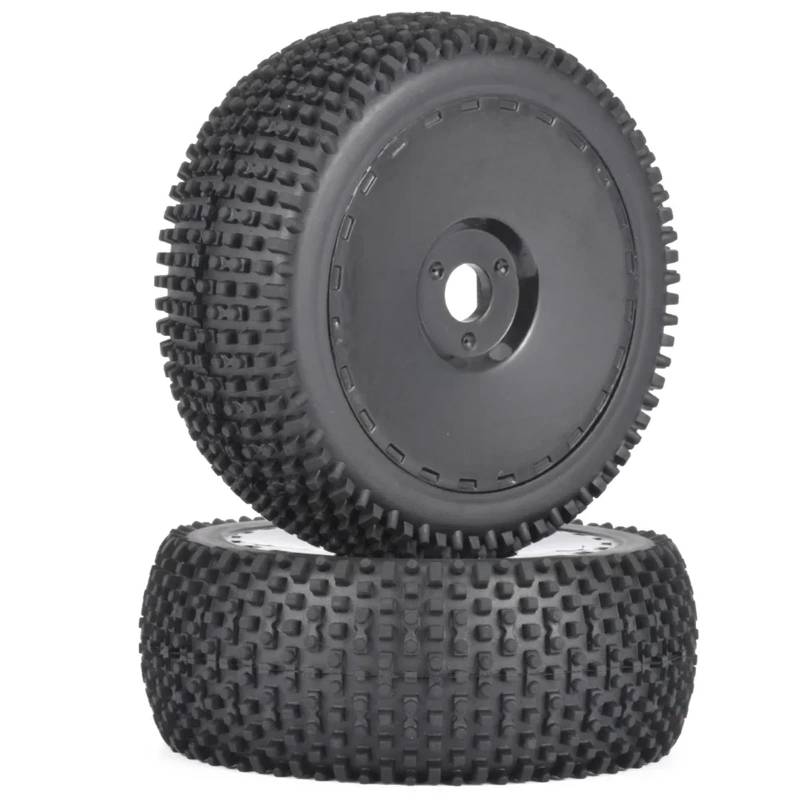 GTFRUQAS Für DHK Für Hobby 8381-722 8383-001 1:8 RC Fernbedienung Off-Road for Modell Auto Für Buggy Gummi Reifen Räder 114mm X 43mm Adapter 17mm RC Autoreifen(Black,2PCS) von GTFRUQAS
