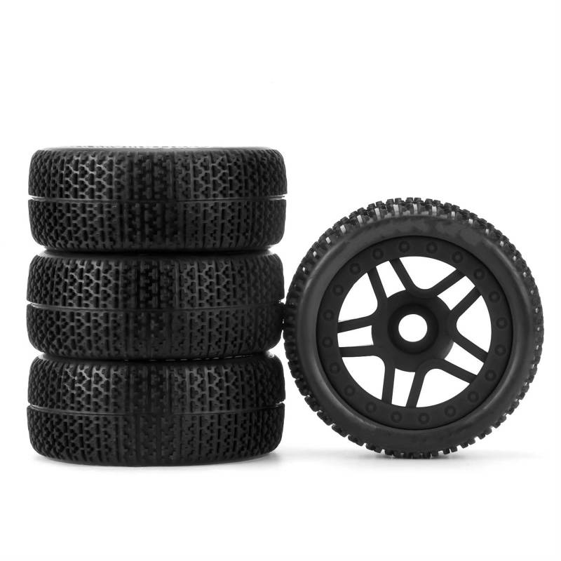 GTFRUQAS Für LT18094 RC-AutoFor Modellfahrzeug, Offroad-Spannungs Für Buggy 1/7 1/8 1/10, 17 Mm Adapter, Reifenzubehör, 4 Stück Reifen RC Autoreifen(Black) von GTFRUQAS