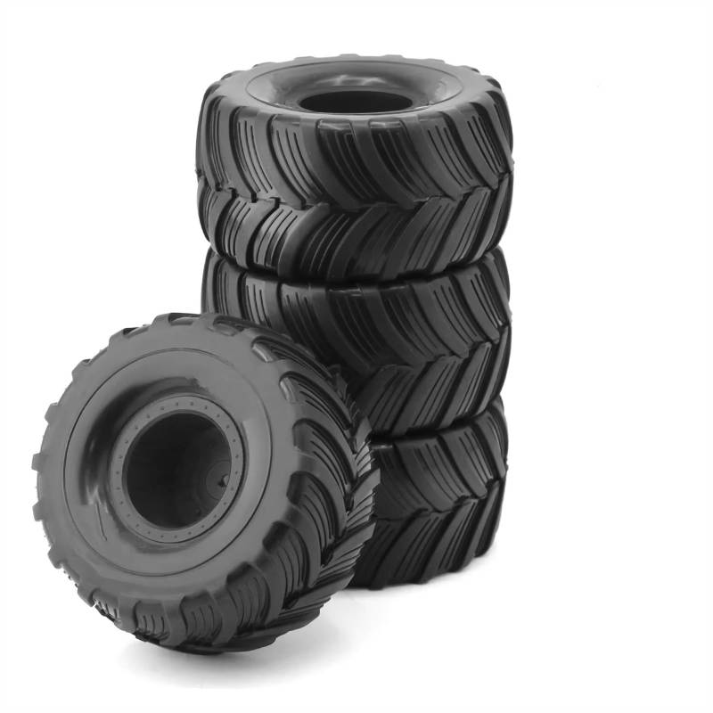 GTFRUQAS Für Losi Für LMT RC Auto Upgrade Teile 4 Stücke 100mm 1/10 Für Buggy Reifen Rad 12mm Hex Für 1/18 RC Autoreifen(Black) von GTFRUQAS