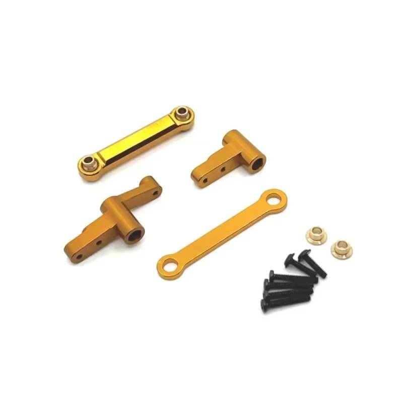 GTFRUQAS Für MJX 14209 14210 1/14 RC Auto Upgrade Teile Zubehör Metall Lenkung Gruppe Lenkung Montage Gelb Rot Blau Dunkelgrau RC Ersatzteile(Yellow) von GTFRUQAS