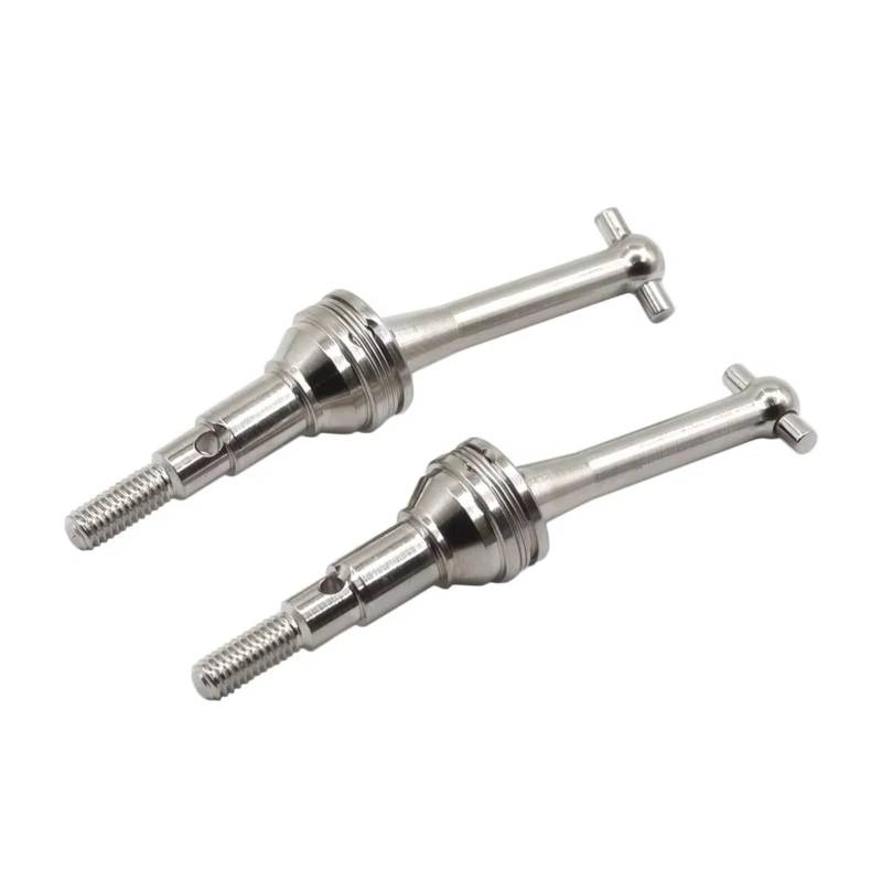 GTFRUQAS Für MJX Für Hyper Go Truck 14301 14302 14410 1/14 2 Pcs Metall CVD Antriebswelle Hundeknochen RC Auto Upgrade Teile Zubehör RC Autozubehör(Silver) von GTFRUQAS