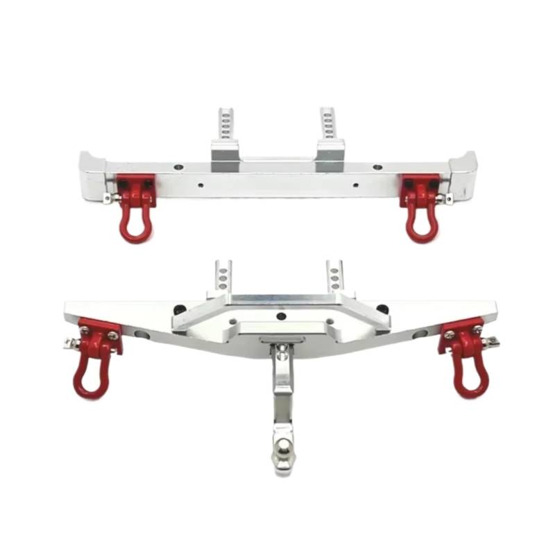 GTFRUQAS Für MN128 MN86 G500 1/12 Metall Vorderen Und Hinteren Stoßfänger Mit Abschlepphaken RC Auto Upgrade Teile Zubehör RC Autozubehör(Rear and Front) von GTFRUQAS