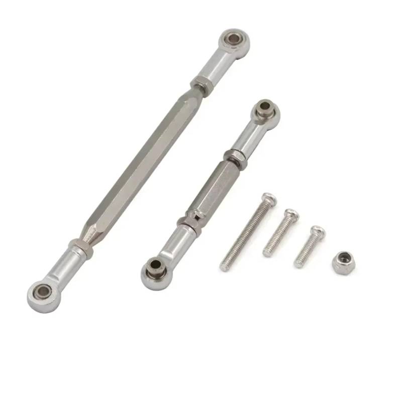 GTFRUQAS Für MN78 1/12 RC Fernbedienung Auto Für Cherokee Allradantrieb Für Klettern Auto Metall Upgrade Zubehör Lenkstange RC Ersatzteile(Silver) von GTFRUQAS