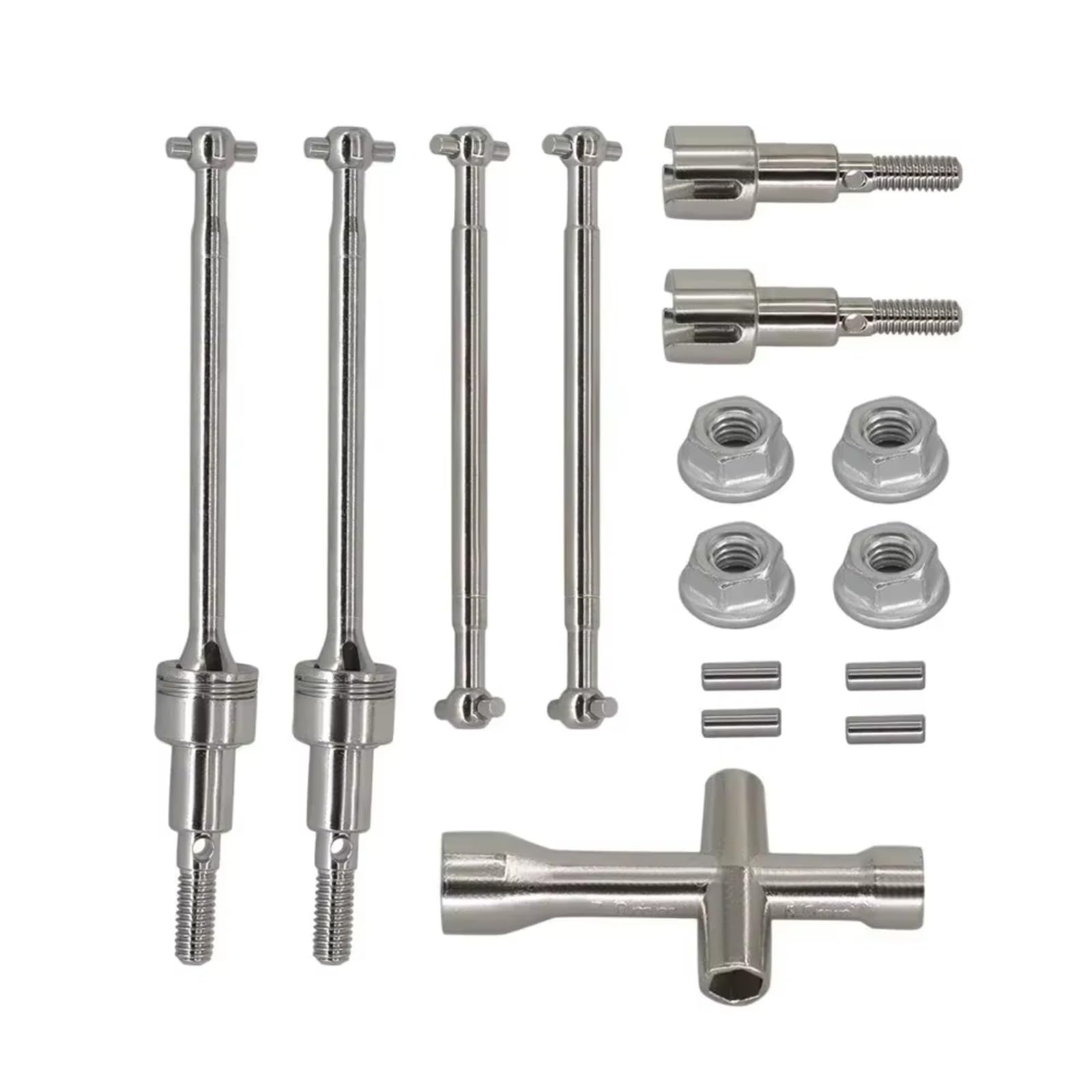 GTFRUQAS Für SCY 16101 16102 16103 16201 Pro 1/16 Metall Vordere Und Hintere Antriebswelle CVD Antriebswelle Bürstenlosen RC Auto Upgrade Teile RC Autozubehör(1 Set) von GTFRUQAS