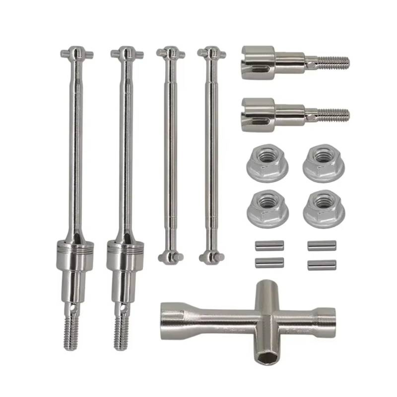 GTFRUQAS Für SCY 16101 16102 16103 16201 Pro 1/16 Metall Vordere Und Hintere Antriebswelle CVD Antriebswelle Bürstenlosen RC Auto Upgrade Teile RC Autozubehör(1 Set) von GTFRUQAS