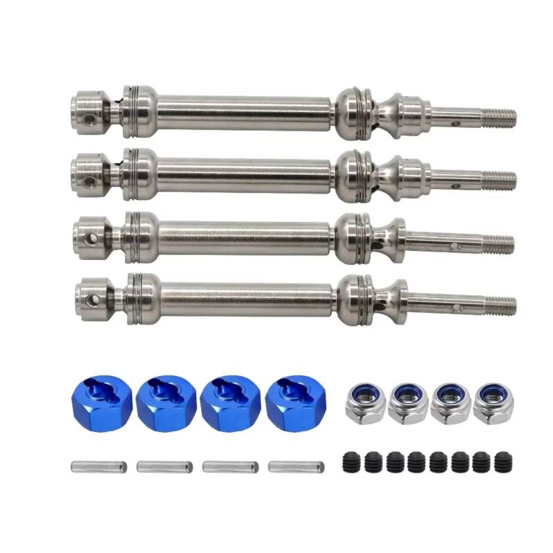 GTFRUQAS Für Slash Für Rustler Für Stampede Für VXL 4X4 4WD 1/10 110-150MM Vordere Und Hintere Antriebswellen-Splines CVD RC-Autoteile Zubehör RC Autozubehör(Silver) von GTFRUQAS
