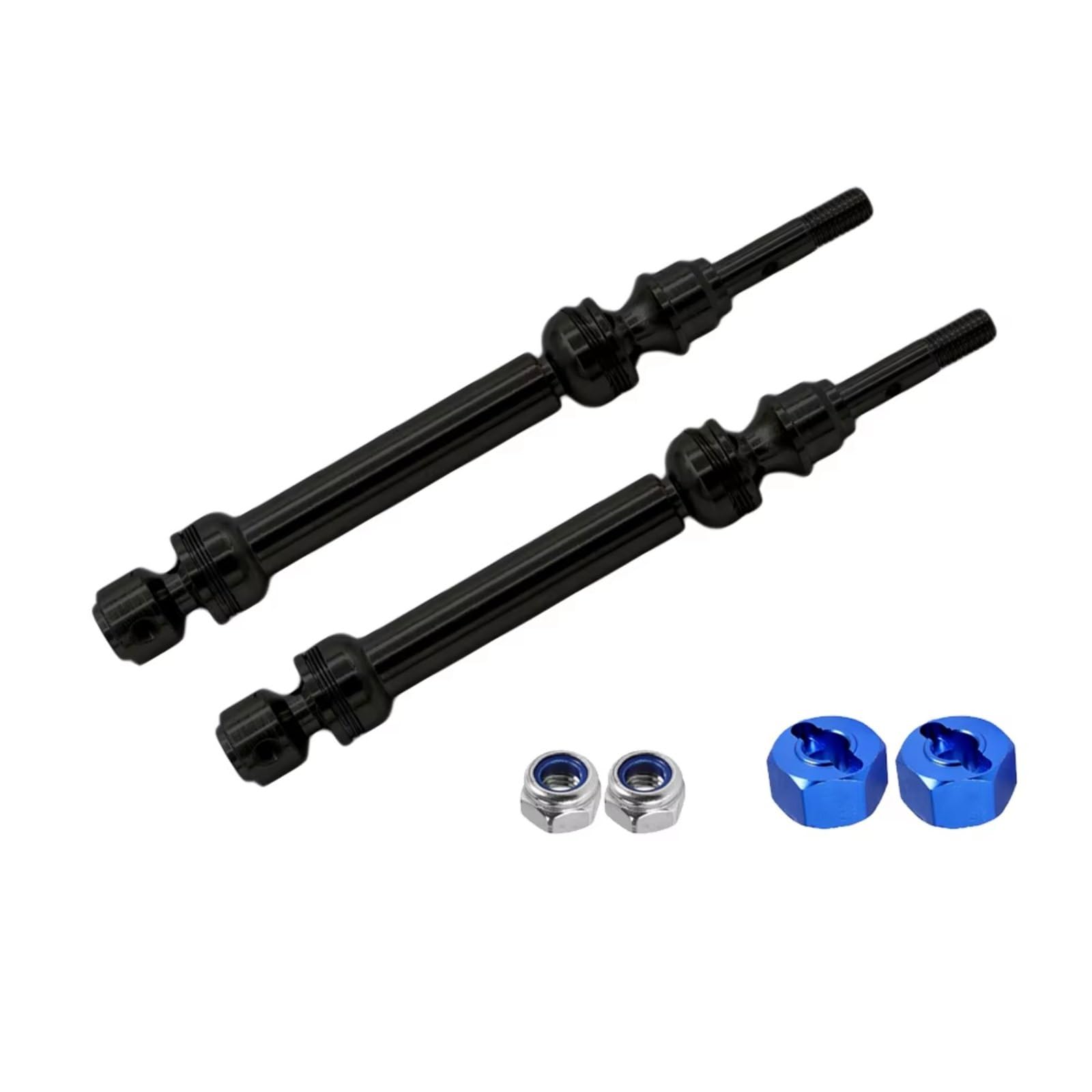 GTFRUQAS Für Slash Für Rustler Für Stampede Für VXL 4X4 4WD 1/10 4-teilige Vordere Und Hintere Antriebswelle Spline CVD 110-150 MM RC-Auto-Upgrade-Teile RC Autozubehör(Black,Front) von GTFRUQAS