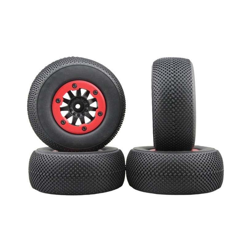 GTFRUQAS Für TRAXXAS Für Slash 30001, 4 Stück RC 1/10 Bead Lock Short Course Reifensatz, 12 Mm Hex 1/2 Offset SC Reifen RC Autoreifen von GTFRUQAS