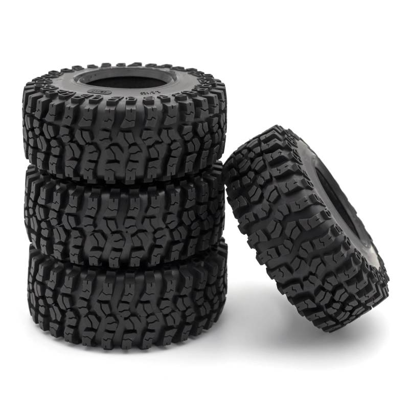 GTFRUQAS Für TRX-4 Für Axial Für SCX10 90046 Für D90 Für Voodoo Für KLR Für 1/10 RC Crawler 4Pcs 2,2 "Beadlock Felge Gummi Reifen Set RC Autoreifen(Color7) von GTFRUQAS