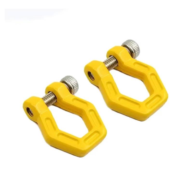 GTFRUQAS Für TRX-4 Für Axial Für Scx10 90046 D90 Cc01 D110 1/10 2Pcs Metall Stoßstange D-Ring Schlepptau Anhänger Kette Haken Fesseln RC Crawler Auto RC Autozubehör(Yellow,A) von GTFRUQAS