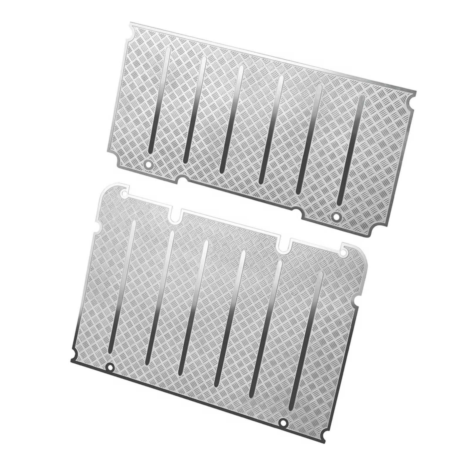 GTFRUQAS Für TRX-4 Für Defender 1/10 Metall Dachfenster Dachträger Anti-Rutsch-Gepäckträger Board Platten RC Für Rock Crawler Auto RC Autozubehör(Silver) von GTFRUQAS