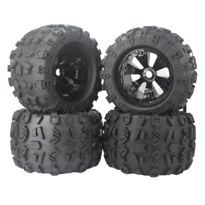 GTFRUQAS Für Traxxas Für Maxx Für Tmaxx Für E-Revo Für Revo 3.3 Für JLB Für Cheetah Für Monster Für RC-Truck-Reifen Im Maßstab 1:8 RC Autoreifen(4pcs Glued) von GTFRUQAS