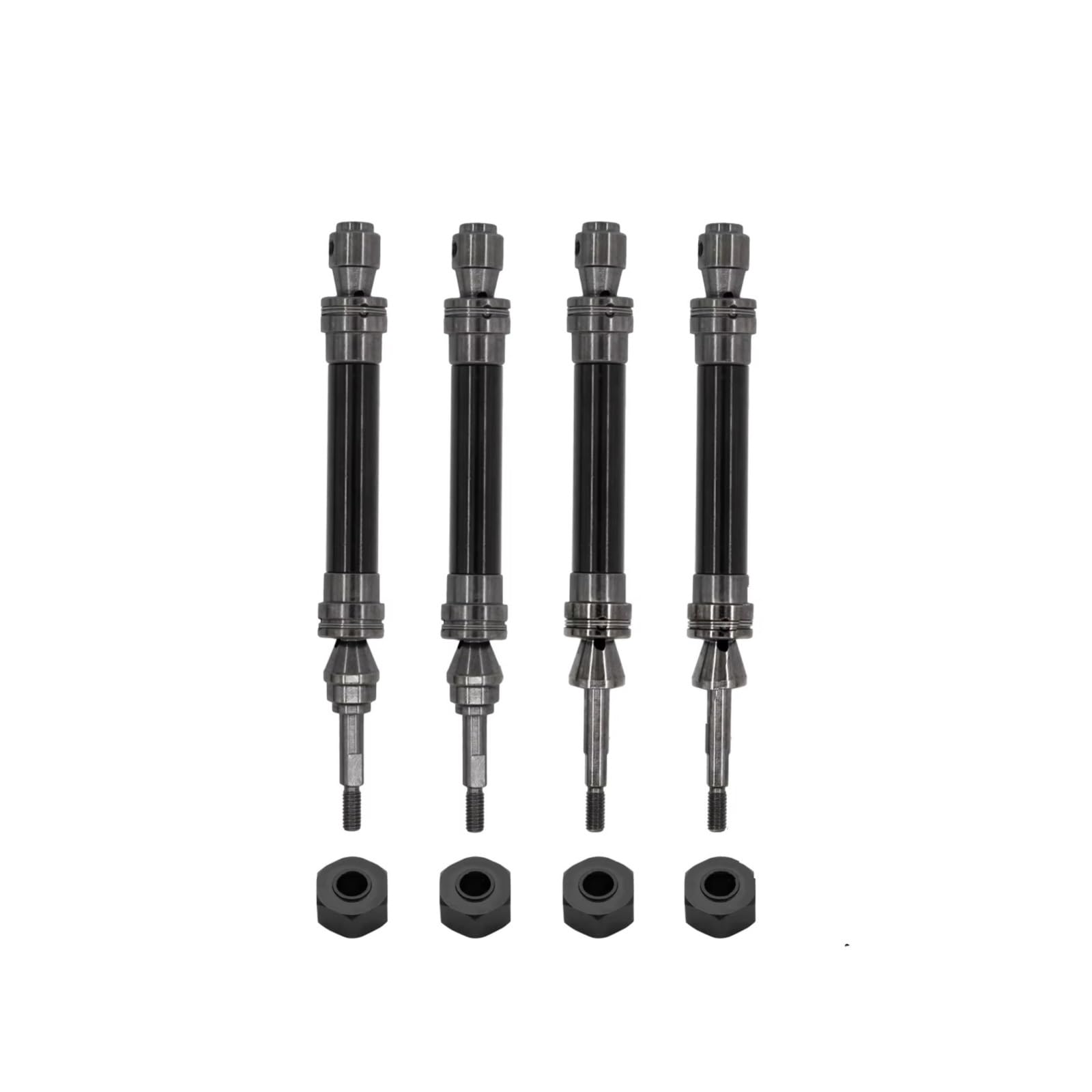 GTFRUQAS Für Traxxas Für Slash Für Rustler Für Stampede Für Hoss Für VXL 1/10 4X4 Metall-Antriebswelle Vorne Und Hinten CVD-RC-Auto-Upgrade-Teile RC Autozubehör(Black,1set) von GTFRUQAS