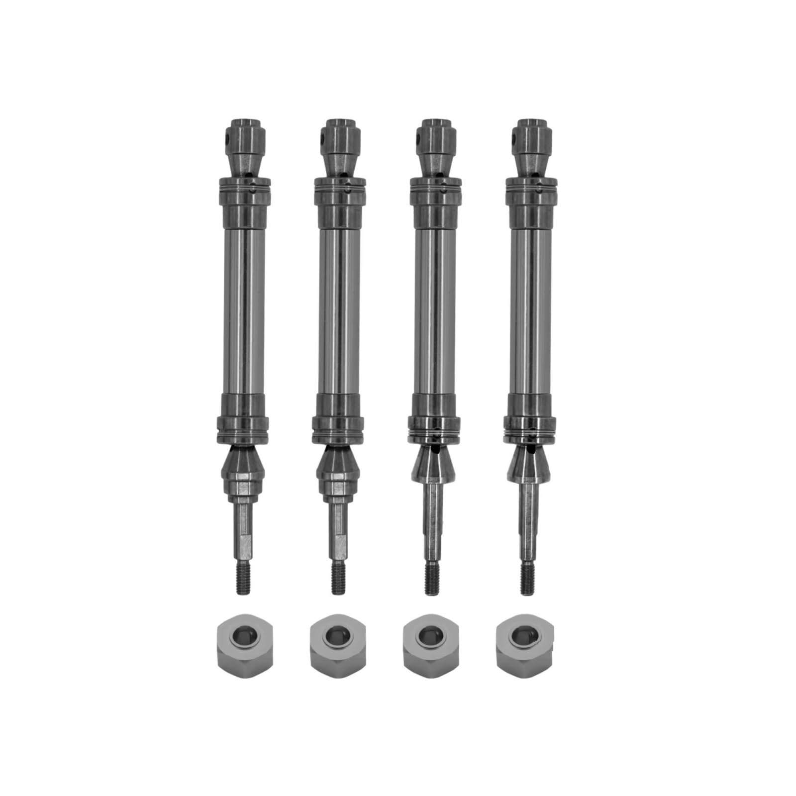 GTFRUQAS Für Traxxas Für Slash Für Rustler Für Stampede Für Hoss Für VXL 1/10 4X4 Metall-Antriebswelle Vorne Und Hinten CVD-RC-Auto-Upgrade-Teile RC Autozubehör(Gray,1set) von GTFRUQAS