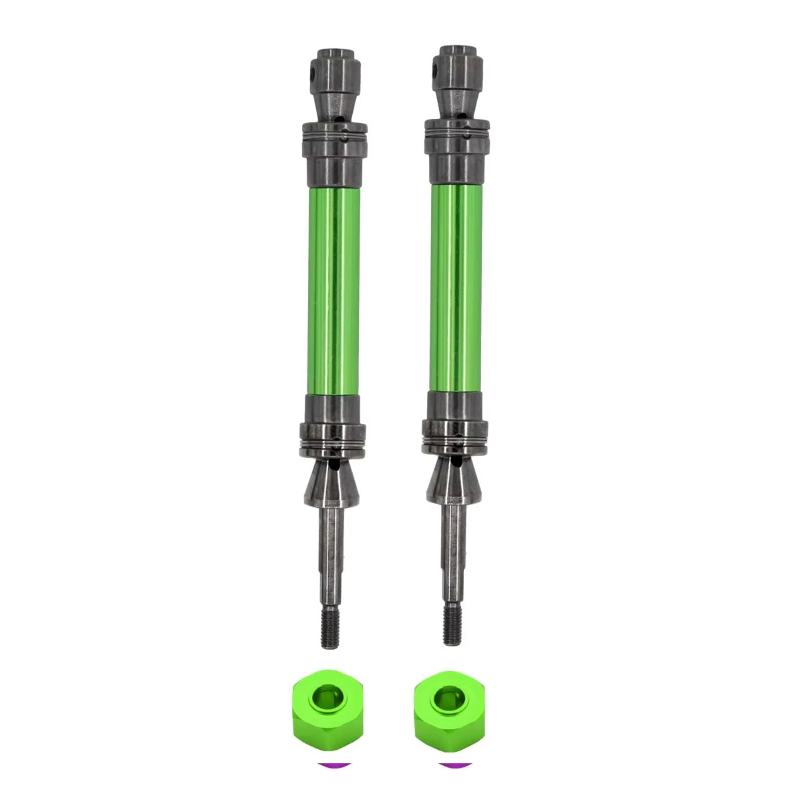 GTFRUQAS Für Traxxas Für Slash Für Rustler Für Stampede Für Hoss Für VXL 1/10 4X4 Metall-Antriebswelle Vorne Und Hinten CVD-RC-Auto-Upgrade-Teile RC Autozubehör(Green,Rear) von GTFRUQAS