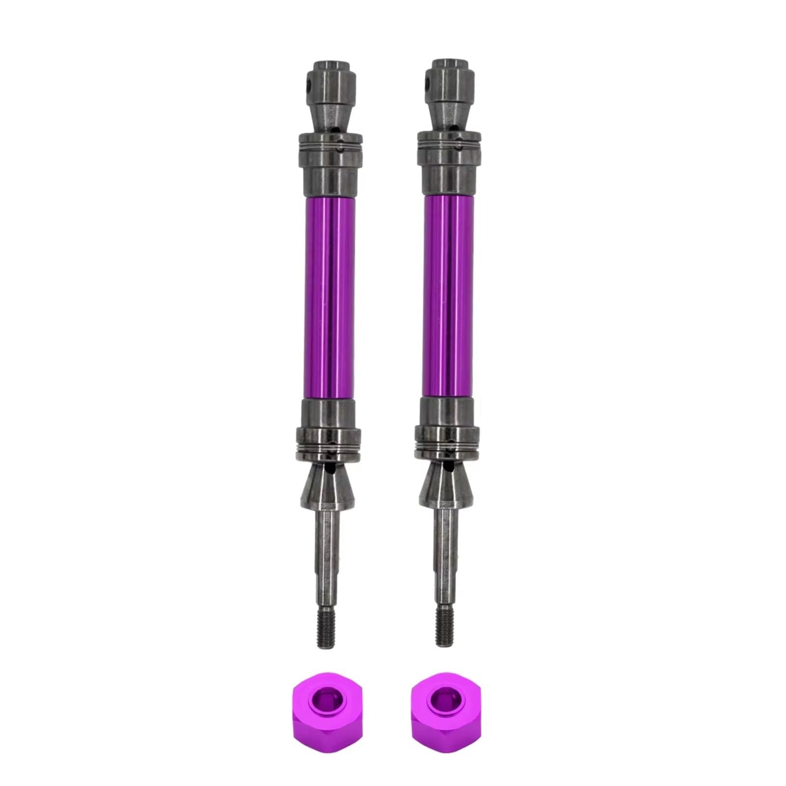GTFRUQAS Für Traxxas Für Slash Für Rustler Für Stampede Für Hoss Für VXL 1/10 4X4 Metall-Antriebswelle Vorne Und Hinten CVD-RC-Auto-Upgrade-Teile RC Autozubehör(Purple,Rear) von GTFRUQAS