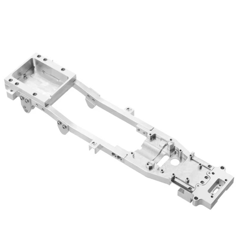 GTFRUQAS Für WPL D12 1/10 RC Auto DIY LKW Auto Upgrade Teile R604S Metall RC Karosserie Für Chassis Rahmen Kit Zubehör Passt RC Ersatzteile(Silver) von GTFRUQAS