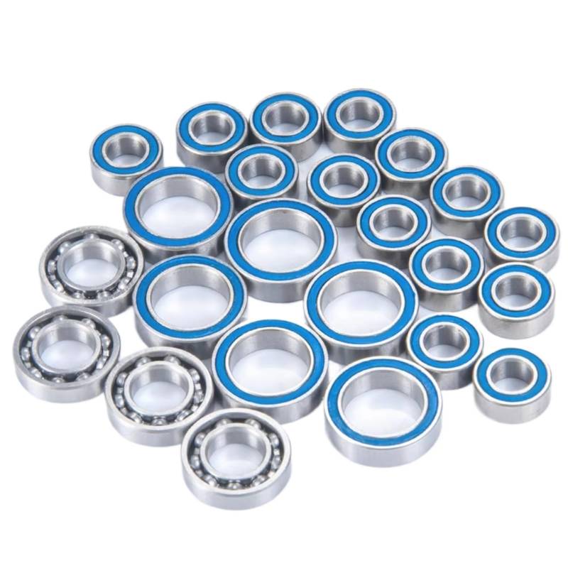 GTFRUQAS Lager FüR Rc Autos Für Element RC Für Enduro Für Sendero 1/10 24-teilige Radnabenachse Blauer Gummidichtungslagersatz RC Auto-LKW-Modellteile von GTFRUQAS