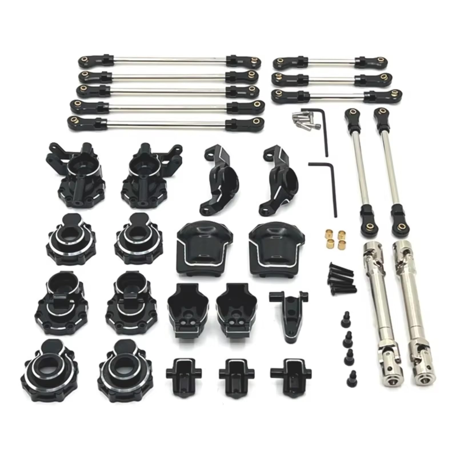 GTFRUQAS RC Autozubehö Für 4WD HB R1001 R1002 R100 1/10 Vorderachse Hinterachse Lenkung Zugstange Tasse C Für Sitz Stange Befestigung Komponenten Antriebswellen RC Crawler Auto Teile(Black) von GTFRUQAS