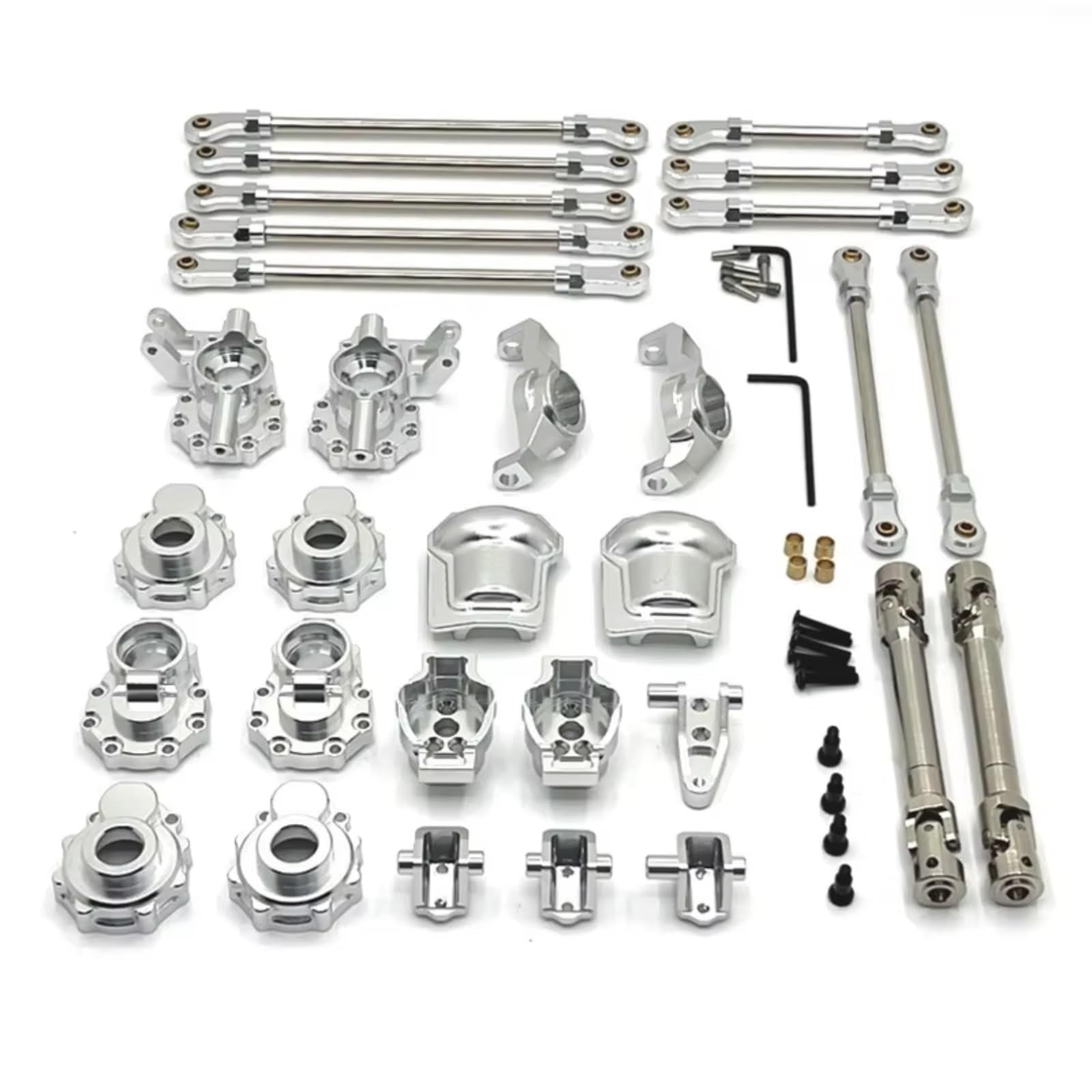 GTFRUQAS RC Autozubehö Für 4WD HB R1001 R1002 R100 1/10 Vorderachse Hinterachse Lenkung Zugstange Tasse C Für Sitz Stange Befestigung Komponenten Antriebswellen RC Crawler Auto Teile(Silver) von GTFRUQAS